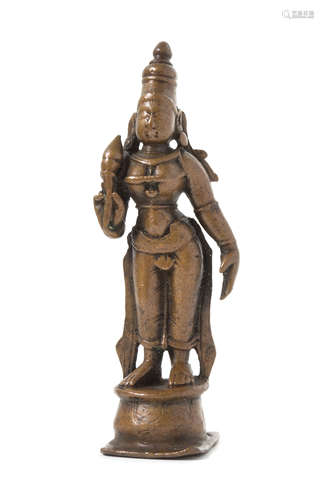 An Indian Copper Figure of Lakshmi