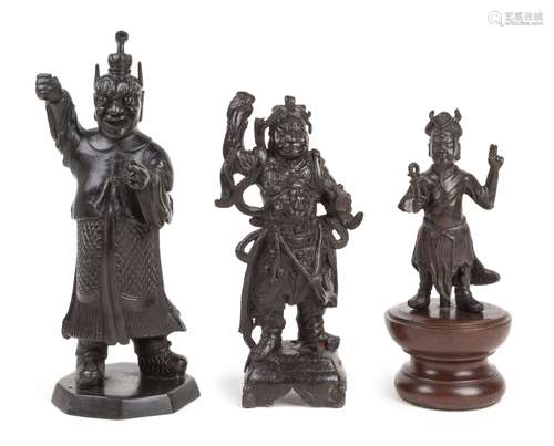 Three Bronze Figures of Guardians