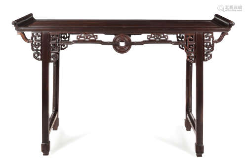 A Carved Rosewood Altar Table, Qiaotou'an