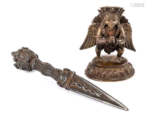 Two Tibetan Bronze Articles Length of largest 8 1/2 inches.