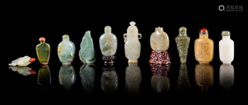 Ten Jade and Jadeite Snuff Bottles