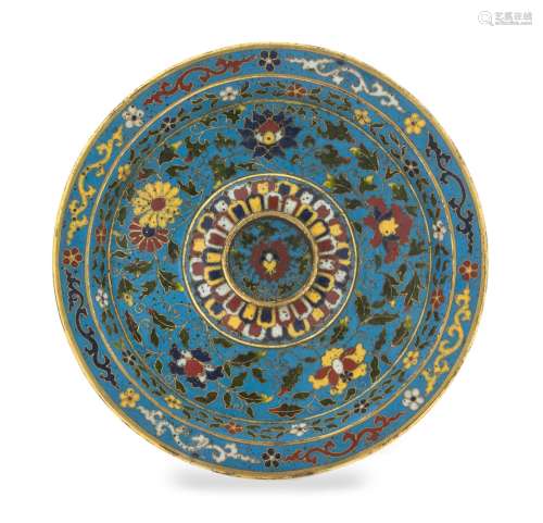 A Cloisonne Enamel Circular Cup Stand