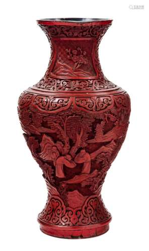 A Cinnabar Lacquer Vase