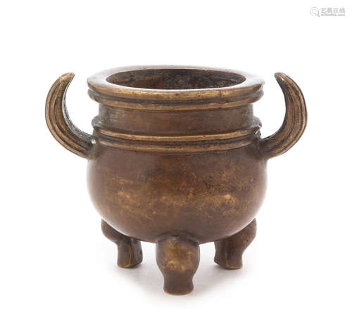 A Small Bronze Censer Height 2 1/2 inches.