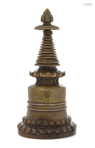 A Sino-Tibetan Bronze Stupa