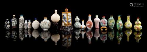 Seventeen Porcelain Snuff Bottles