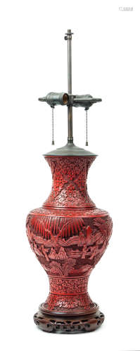 A Cinnabar Lacquered Vase