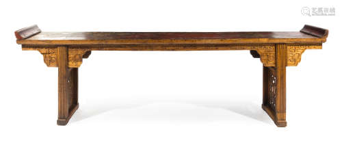 A Large Carved Hardwood Altar Table