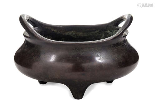 A Circular Bronze Censer Diameter 7 inches.