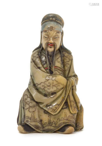 A Soapstone Figure of a Daoist Immortal