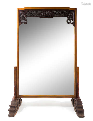 A Chinese Hardwood Mirror