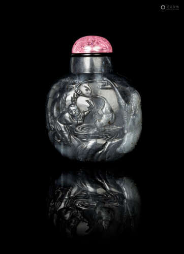 A Black Jade Snuff Bottle