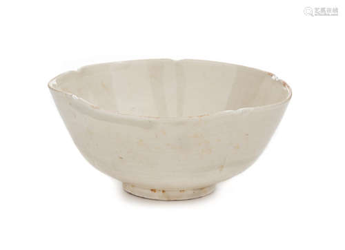 A Ding White Glazed Porcelain Lobed Deep Bowl