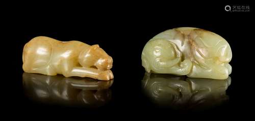 Two Carved Jade Animal Figures