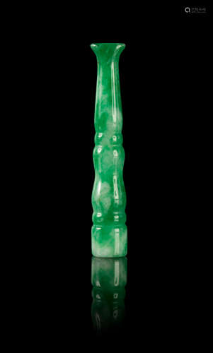 A Jadeite Cigarette Holder Length 3 1/4 inches.