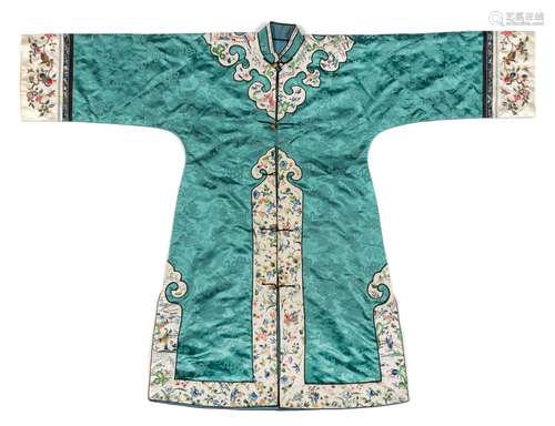 A Chinese Embroidered Silk Lady's Informal Robe