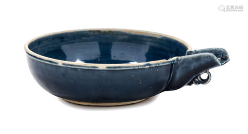 A Blue Glazed Porcelain Yi Pouring Vessel