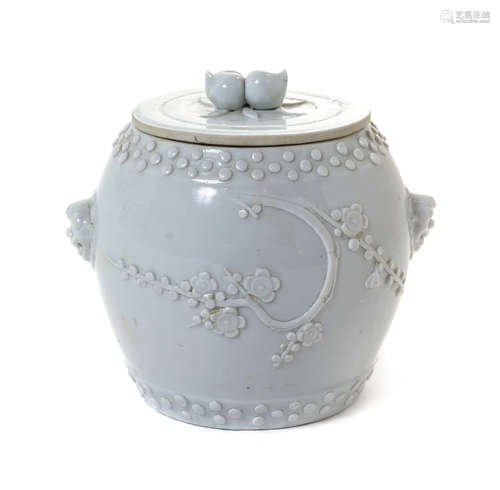 A Blanc-de-Chine Porcelain Covered Jar