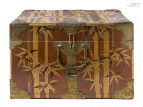 A Large Rectangular Lacquer Trunk