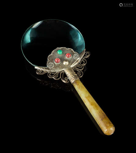 A Jade Mounted Magnifying Glass