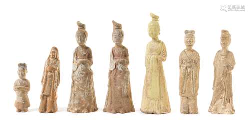 Seven Pottery Figures