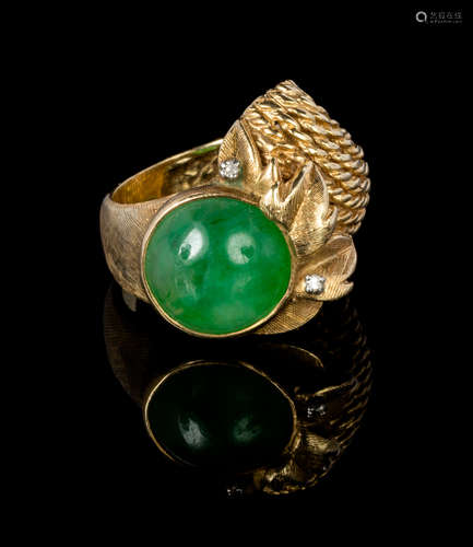 A Jadeite Mounted Ring