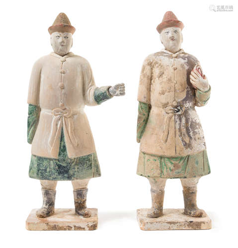 Two Painted Pottery Male Figures