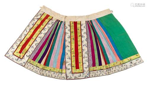 A Chinese Embroidered Silk Skirt