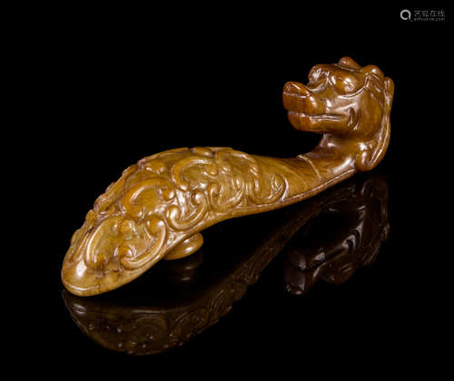 A Yellow Jade Belt Hook