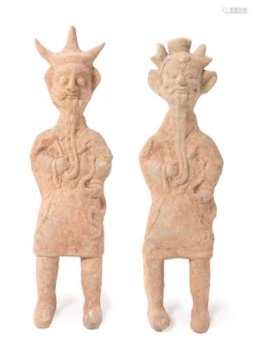 Three Pottery Figures Height of tallest 30 inches.