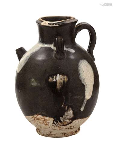 A Black Glazed Stoneware Ewer