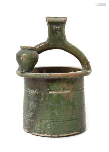 A Green Glazed Pottery Model of a Well