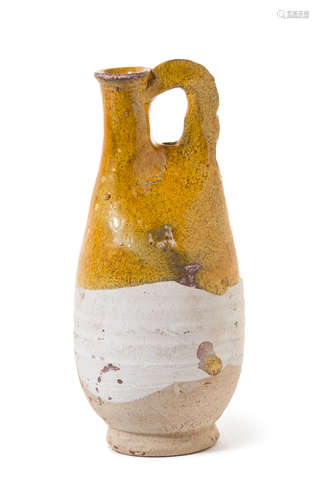 An Amber Glazed Stoneware Flask