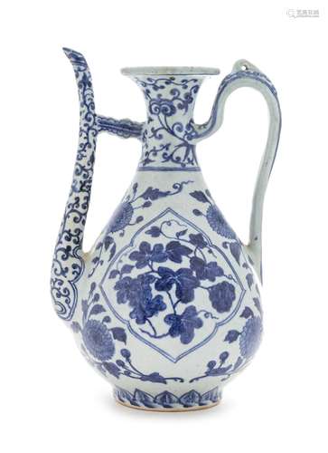 A Blue and White Porcelain Ewer