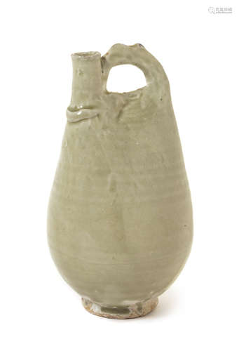 A Light Celadon Glazed Stoneware Flask