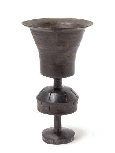 A Burnished Black Eggshell Pottery Stem Cup
