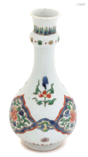 A Chinese Export Famille Verte Porcelain Bottle Vase