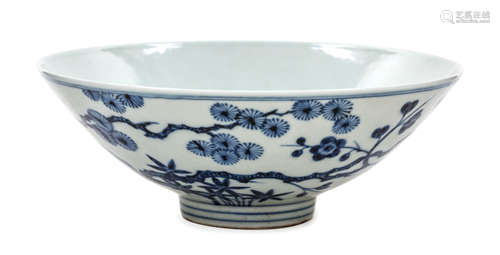 A Blue and White Porcelain Conical Bowl