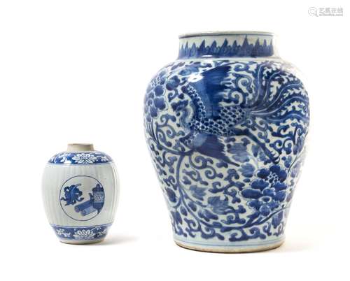 Two Blue and White Porcelain Jars