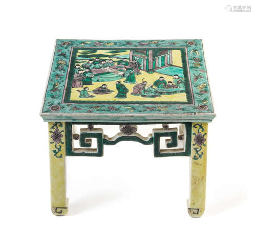 A Famille Verte Porcelain Square Stand