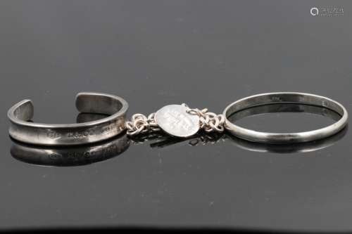 Tiffany Silver Bracelet and Bangle/ Silver Bangle ( total 3 pieces)