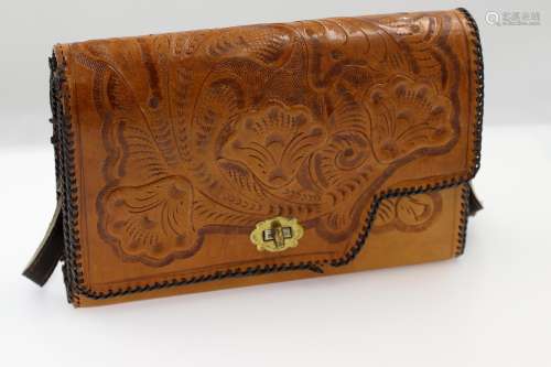 Vintage Leather Hand Bag L:26cm W:17cm