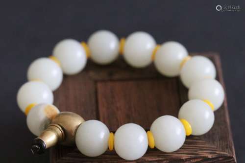 Chinese Hetian Jade Pebble Beads W:16mm/bead