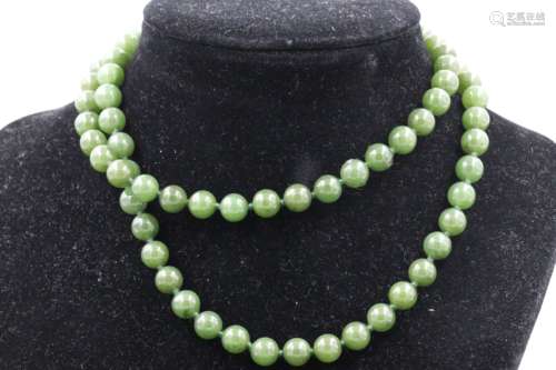 Spinach Jade Necklace W:8mm/bead