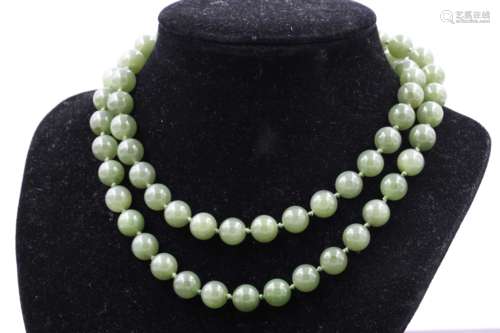 Spinach Jade Necklace W:10mm/bead