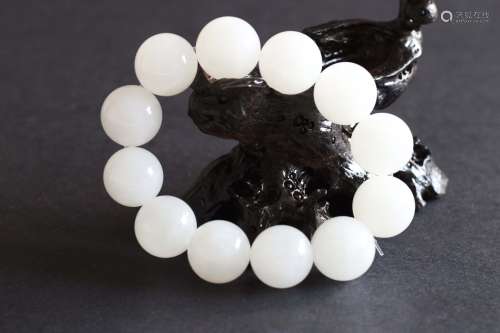 Hetian White Jade Beads(109g) W:1.8cm/each bead