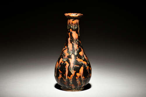 JIZHOU WARE 'TORTOISE SHELL' GLAZED VASE, YUHUCHUN