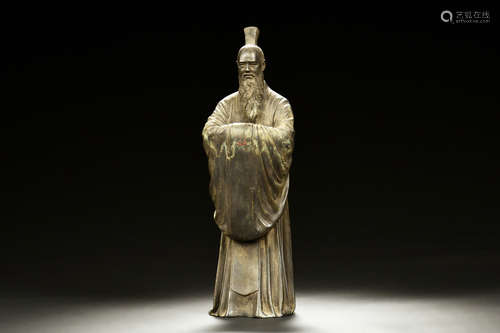 BRONZE CAST QU YUAN FIGURE