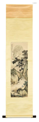 CHEN SHAOMEI: INK AND COLOR ON PAPER PAINTING 'MOUNTAIN SCENERY'