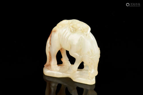 JADE CARVED 'MONKEY & HORSE' FIGURE